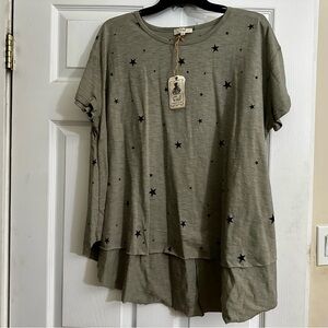 Easel Green Short Sleeve Boxy T-Shirt